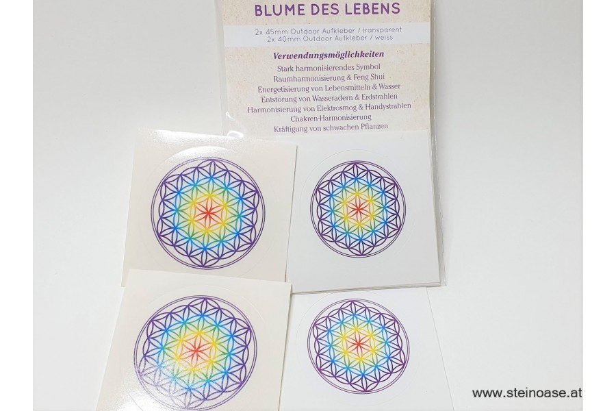 4 x Aufkleber Blume des Lebens 40+45 mm